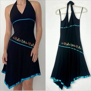 Vintage Lipstick Y2K Babydoll Dress Size Small Embroidered Fairy Whimsigoth - Picture 1 of 9