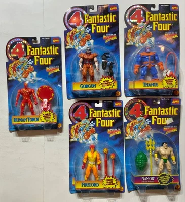 FANTASTIC FOUR HUMAN TOCH, NAMOR, GORGON, FIRELORD, THANOS TOY BIZ LOTE EC - Imagem 1 de 2