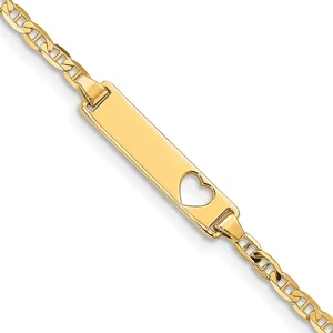 Lex & Lu 10k Gelbgold flach Anker Glieder ID Armband LAL123228 - Bild 1 von 3