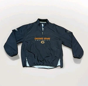 Vintage Chicago Bears Spellout Equipment Windbreaker 1/4 Zip Jacket Men's Large - Picture 1 of 10