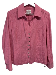 Christopher Banks Lightweight Stretch Cotton Pink Jacket Long Sleeve Size Medium - Picture 1 of 10