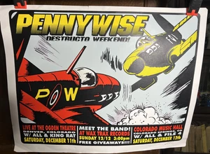Original PENNYWISE Concert Poster Lindsey KUHN Silkscreen Denver 1999, signed - Picture 1 of 4