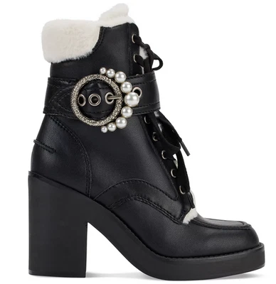 Botines para mujer Karl Lagerfeld Paris Dottie adornados con hebilla negros talla 11M Foto 1 de 4