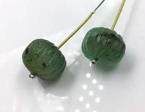 Emerald Carved Watermelon Loose Natural Gemstone Size 5 To 6 MM 49.10 Carats - Picture 1 of 4