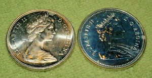 #A1446,TWO Canada Silver Dollars, 1867-1967 BU;1980 Proof - Picture 1 of 2