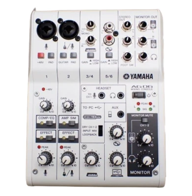 Yamaha AG06 6-Channel Digital Mixer 2-channel USB Audio Interface Very Good - Image 1 of 3
