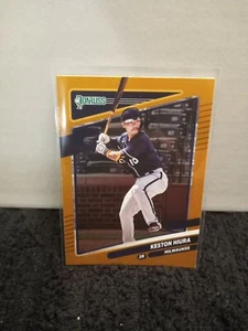 2021 Donruss Holo Orange Variation #82 Keston Hiura Milwaukee Brewers - Bild 1 von 2