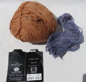 ELFIN TWEED #1837 laine mérinos caramel bébé flamme bambou fil Donegal 1 oz 30 g - Photo 1/3