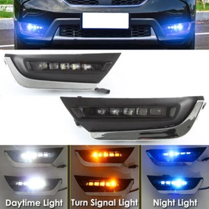 3 Colors DRL LED Daytime Running Light Fog Lamps For Honda CR-V CRV 2017-2019 - Picture 1 of 8