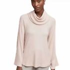 Anthropologie Maeve Pink Cowl Neck Rib Knit Sweater