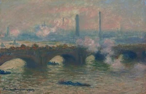 Waterloo Brücke, graues Tagesgemälde von Claude Oscar Monet Reproduktion - Bild 1 von 3