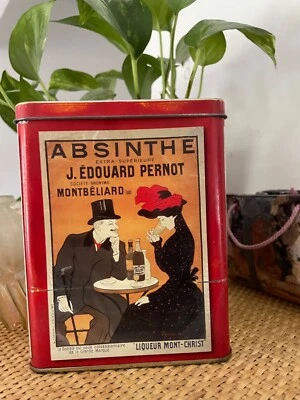 boite en metal Absinthe Jean Edouard Pernot Liqueur Mont Christ - Photo 1/4
