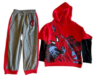 MARVEL SPIDERMAN Jersey Tracksuit 2-Piece Hoodie + Pants Age 5 - Picture 1 of 11