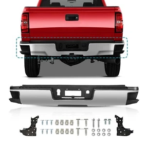 Chrome Steel Rear Bumper Assembly Fits 2015-2019 Chevrolet Silverado 2500 HD - Picture 1 of 10