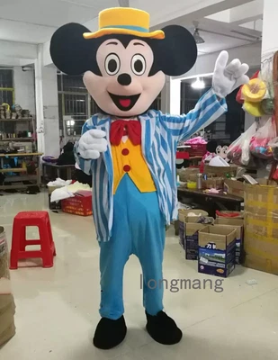 Azul Marino Mickey Mouse Mascota Disfraz Juegos con disfraces Traje de Halloween Vestido Elegante Foto 1 de 3