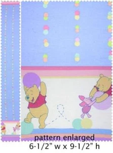 BTHY Disney Winnie the Pooh Piglet Border Cotton Fabric By The Half Yard - Picture 1 of 2
