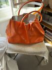 Italian Tote Handbag Patent Leather , Orange - Used - Minor Scuffs