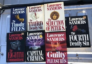 Large bulk lot of 7 Lawrence Sanders Mystery Thriller Suspense HC Books - Picture 1 of 3