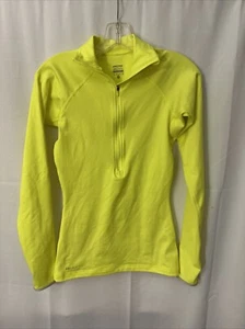 Nike Pro Dri-Fit Damen Langarm 1/2 Zip Pullover Oberteil Neongelb Gr. XS LN - Bild 1 von 5