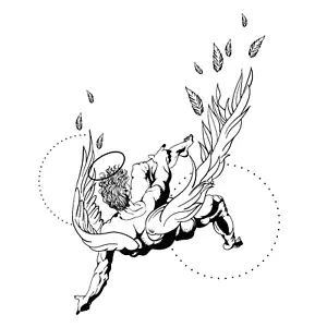 SteezyInk temporary tattoo Fallen Angel last upto 2 weeks 6.5 x 6.5 inch - Picture 1 of 3