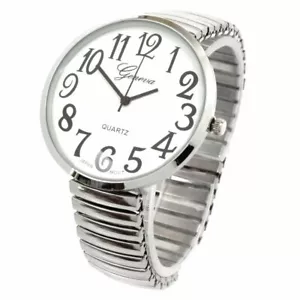 15304 Silber Super Large Gesicht Stretchband Mode Uhr - Bild 1 von 12