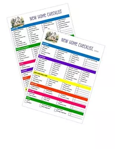 Lista di controllo nuova casa o appartamento Essentials | Laminata 2 pagine entrambe double face - Foto 1 di 5
