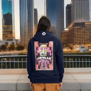 Airwalk Men's Fleece Pullover Hoodie Size: Large L Navy Blue Skateboard 🛹 - Picture 1 of 8