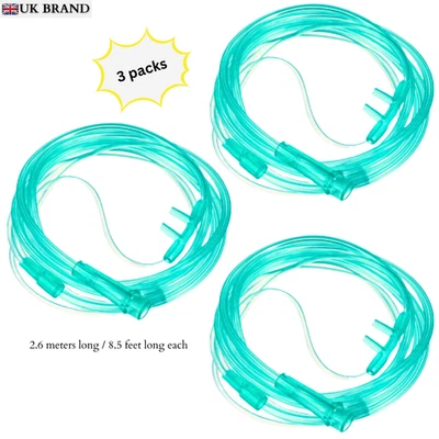 STAYPROTECH Nasal Cannula for Oxygen Tubing 3packs 2.6 m long each Medical Grade