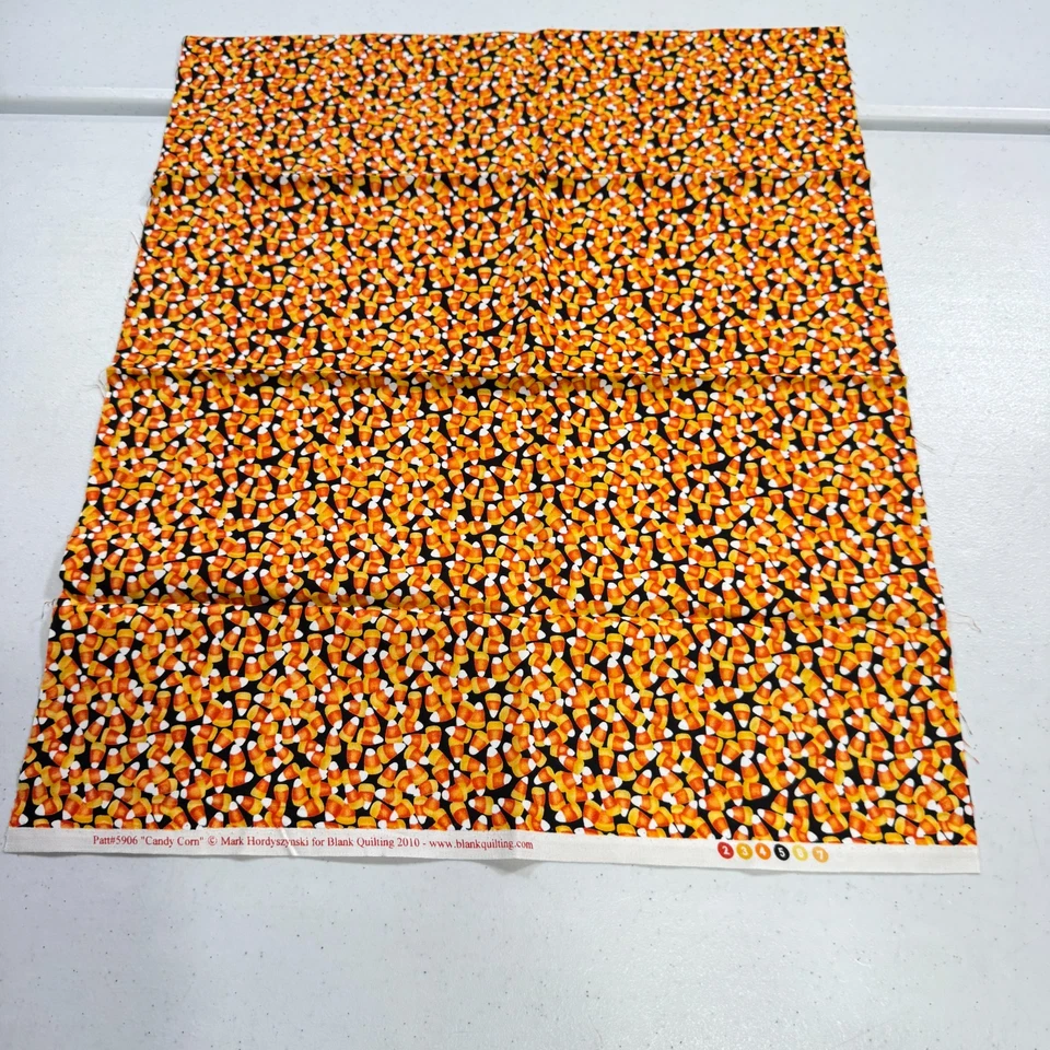 blank quilting fabric cotton peanut orange candy corn 5960 2010 18x43 - Image 1 of 4