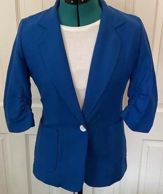 Chaqueta Blazer Karen Kane Azul Real Manga 3/4 Talla S Foto 1 de 3