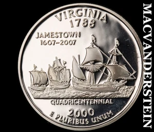 2000-S Silver Virginia State Quarter - Choice Gem Proof Lustrous #C9231 - Picture 1 of 2