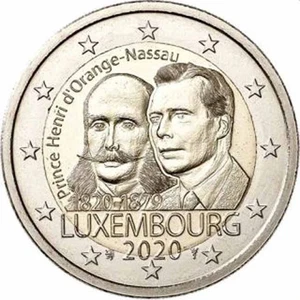 2 Euro Gedenkmünze Luxemburg 2020- 200.Geburtstag Prinz Henri von Oranien-Nassau - Bild 1 von 1