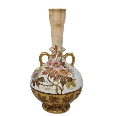 Jarrón Royal Bonn 14" dorado pintado a mano forma 268-1 antiguo 1875-1890 Foto 1 de 4