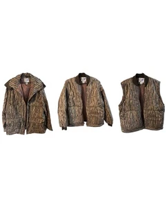 Camo Hunting Jacket 3-n-1 Trophy  Club 90s Realtree Camo Duck Deer Walls  Size L - Picture 1 of 14