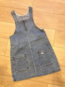 Vtg Y2K 90’s Lee Girls 10 Reg Denim A Frame Dress with pockets Grunge USA Made - Picture 1 of 6