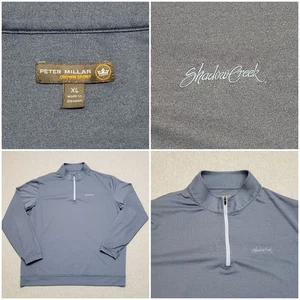 Peter Millar 1/4 Zip Mens XL Blue Crown Crafted Pullover Shadow Creek - Picture 1 of 12