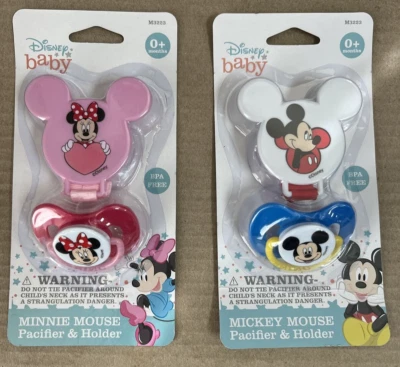 Chupete y soporte Disney Minnie/Mickey Mouse 0m+ sin BPA (2pk) Foto 1 de 4