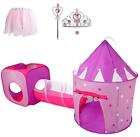 Princess Play Tent Set with Dress Up Tunnel Castle Playhouse - Glow in The Da...