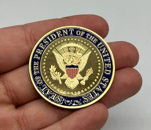 Donald Trump Seal of The President Coin Gold Plated Collectible - Picture 1 of 16