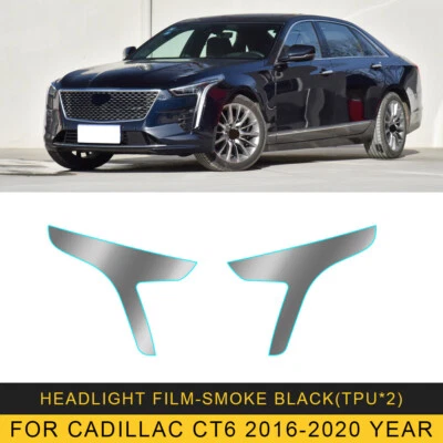 Película adhesiva protectora precortada para faros TPU humo izquierda+derecha para Cadillac CT6 16-21 Foto 1 de 4