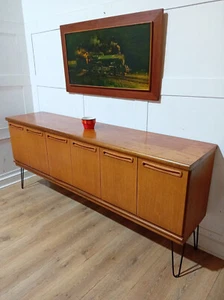 RETRO TEAK SIDEBOARD VINTAGE HOME BAR MID CENTURY TV STAND COCKTAIL CABINET - Picture 1 of 9