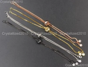 Zirkon Strass verstellbar 18K Kette Armband Set für Verbinder Glied Fundstücke - Bild 1 von 14
