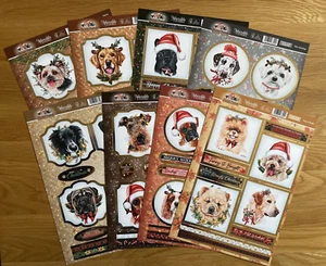 Hunkydory Pawsome Portrait Toppers x 8 (1 of each design) Christmas Card Making - Picture 1 of 9