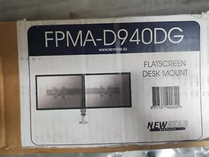 Newstar Full Motion Dual Desk Monitor Screen Clamp Mount 27" FPMA-D950DG silver - Picture 1 of 13