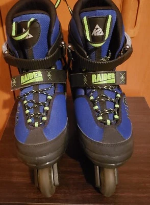 Patines en línea/patines ajustables K2 Raider, talla juvenil 4-8, azul Foto 1 de 4