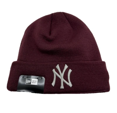 New York Yankees Beanie Essential Cuff Winter Mütze New Era NY Unisex dunkelrot