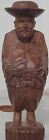 Primitive Folk Art Man Figure Belly Hand Carved Wood Statue Approx 7?