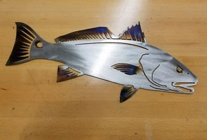 Rote Trommel Metall Wandkunst Plasmaschnitt Wohndekor Rotfisch - Bild 1 von 1