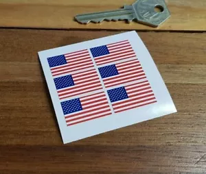 Adesivi esterni American USA stelle strisce bandiera piccola auto bici. Set di 6. 25mm - Foto 1 di 1