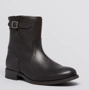 Botines cortos de cuero con cremallera trasera Frye Pippa para mujer negros talla 8 M - Imagen 1 de 5